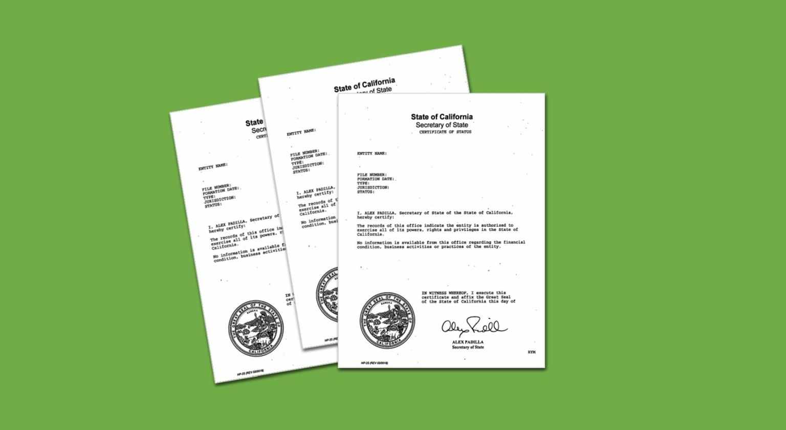 California Certificate Of Status By Ct Corporation Wolters Kluwer