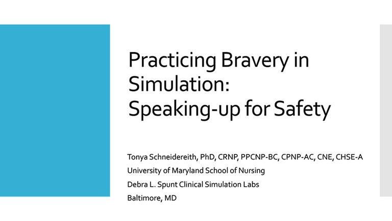 Screenshot of _Practicing bravery in simulation: Speaking up for safety video