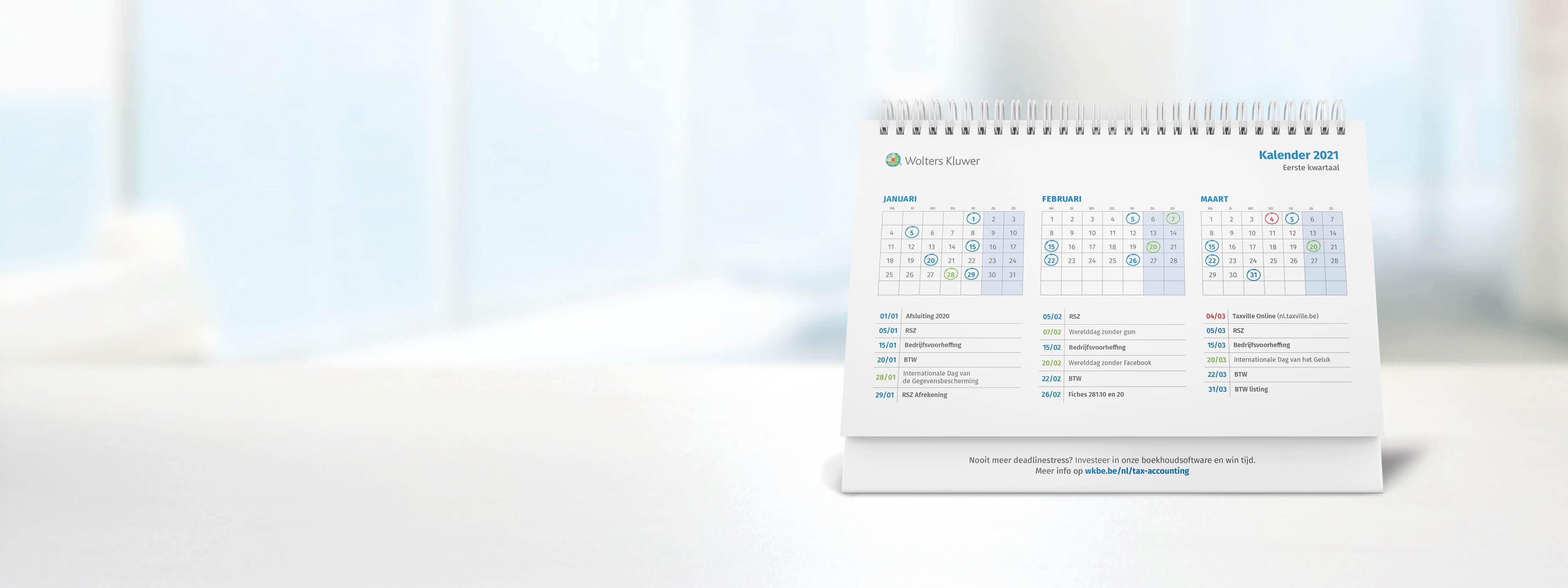 Fiscale kalender 2021 Wolters Kluwer