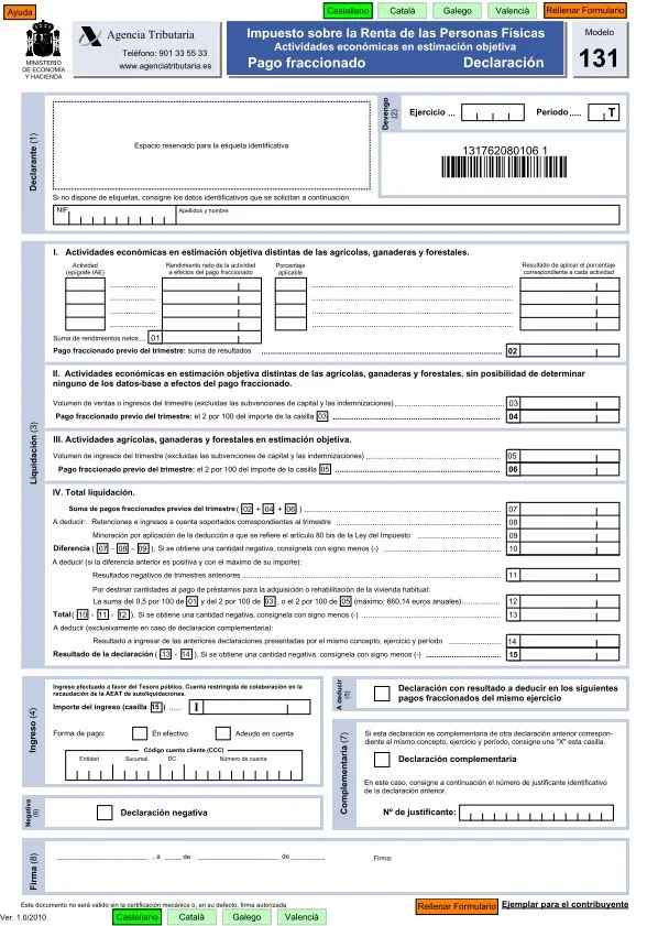 imagen modelo 131 plantilla