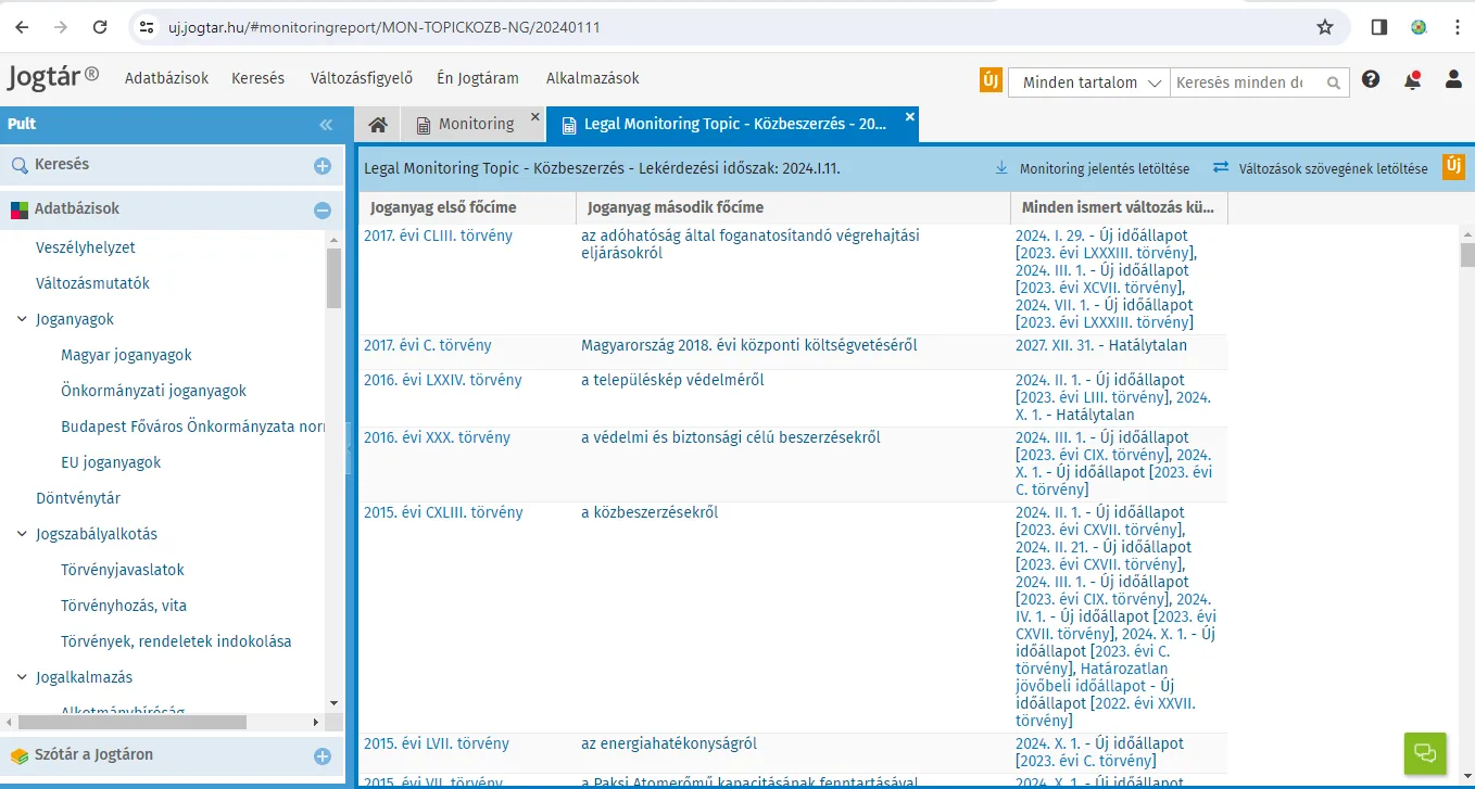 Jogtár oktatás - Legal monitoring 3 - riport.png
