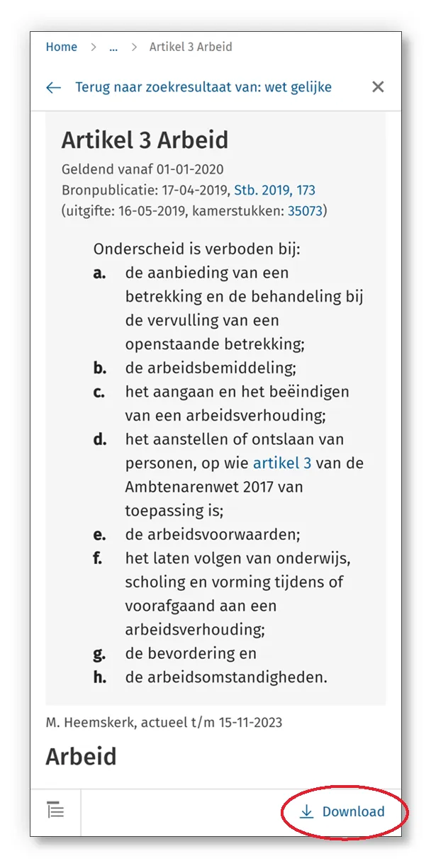 T&C Webapp still download knop