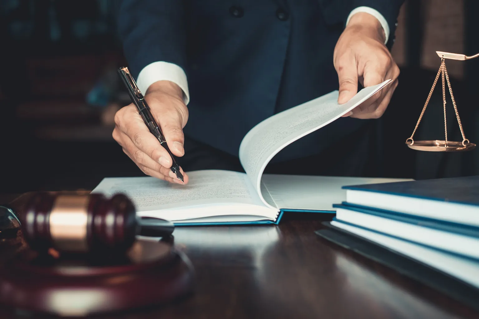Lawyer signing off