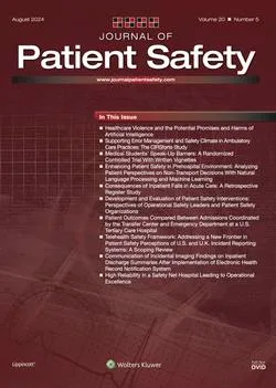 Journal of Patient Safety cover