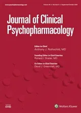 Journal of Clinical Psychopharmacology cover