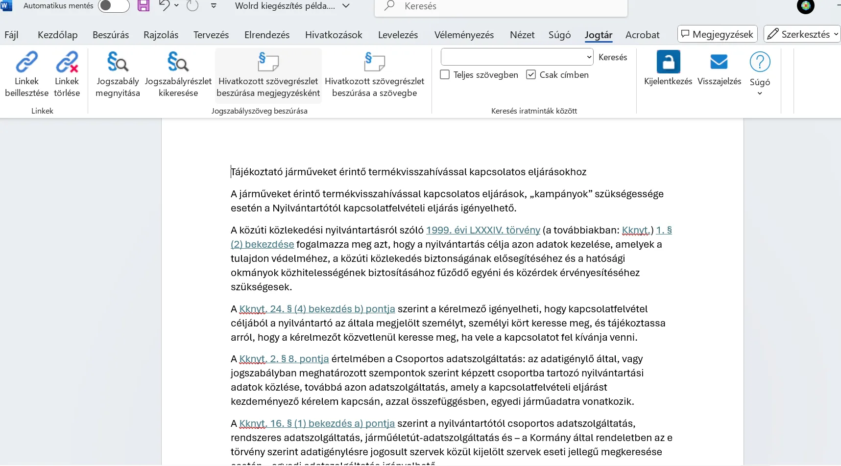 Jogtar_word_bovítmeny_linkek