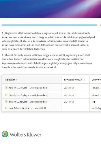 Complist ismertető - megfelelés