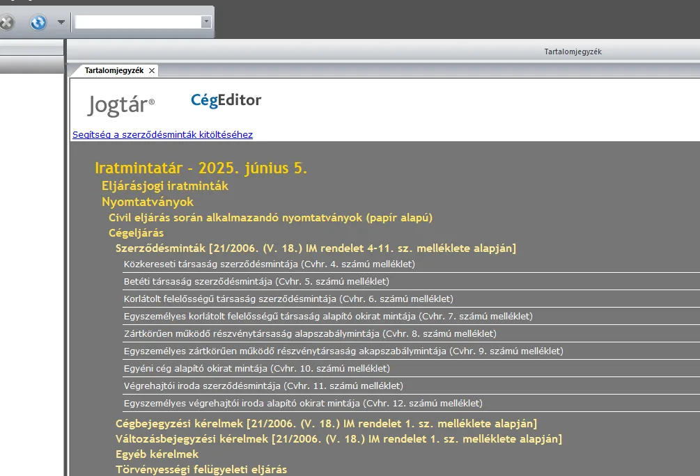 jogtar_cegeditor_kezdolap