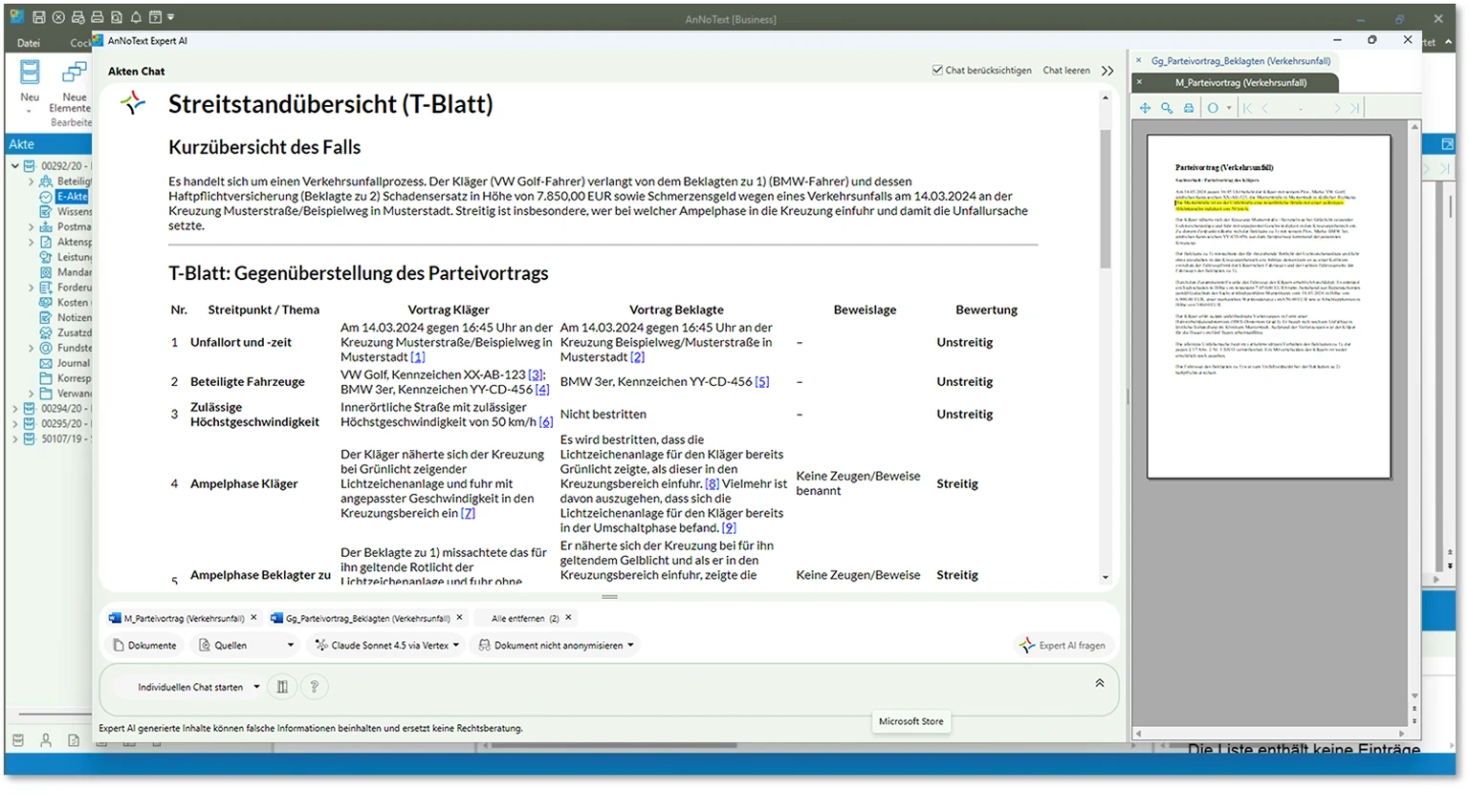 Expert AI Aktenchat von AnNoText