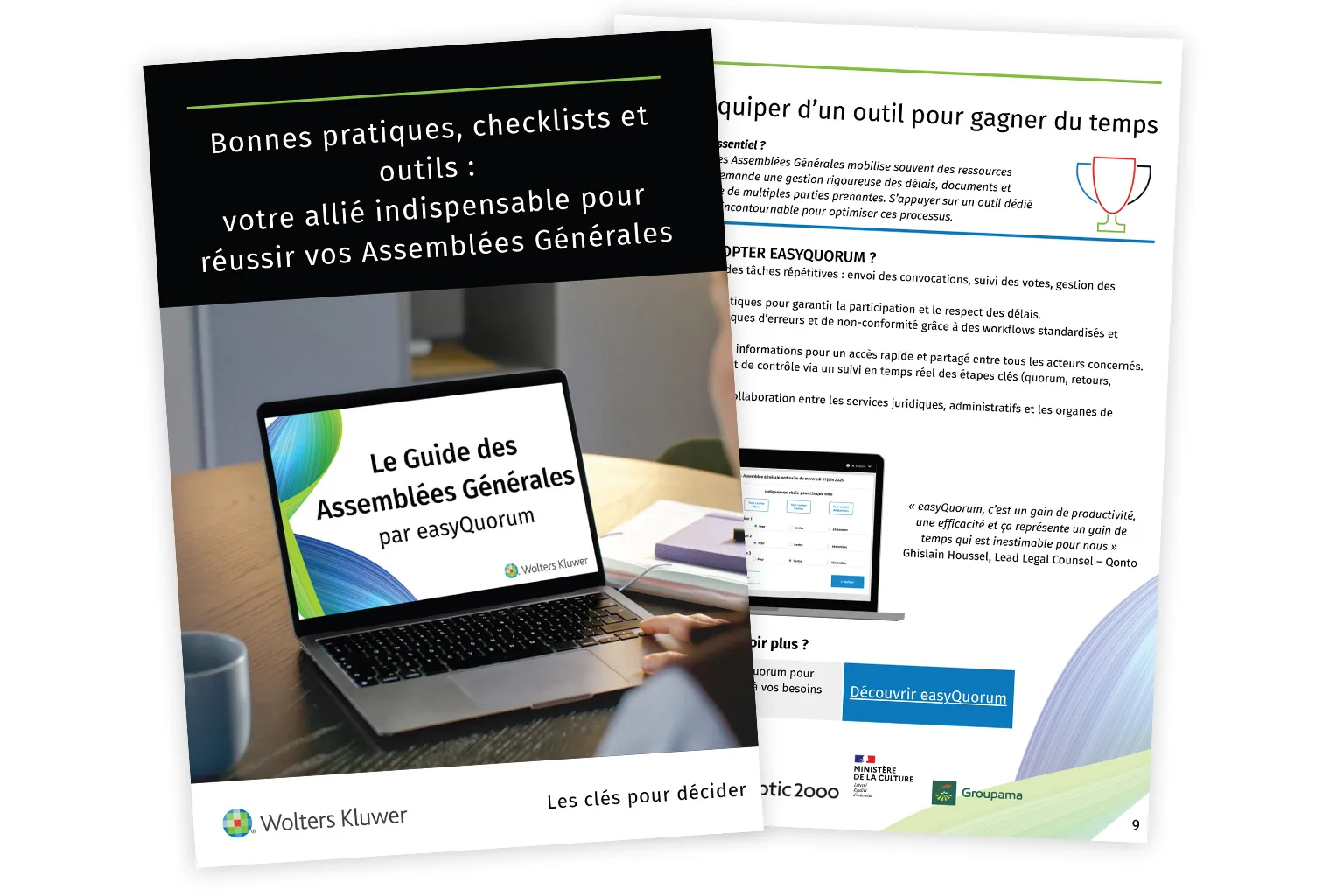 Le Guide des Assemblees Generales - exemple de page de destination
