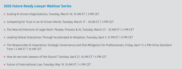 2026 Future Ready Lawyer Webinar Series