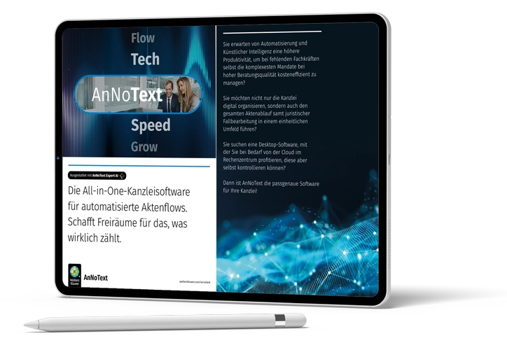 Broschüre der Anwaltssoftware AnNoText