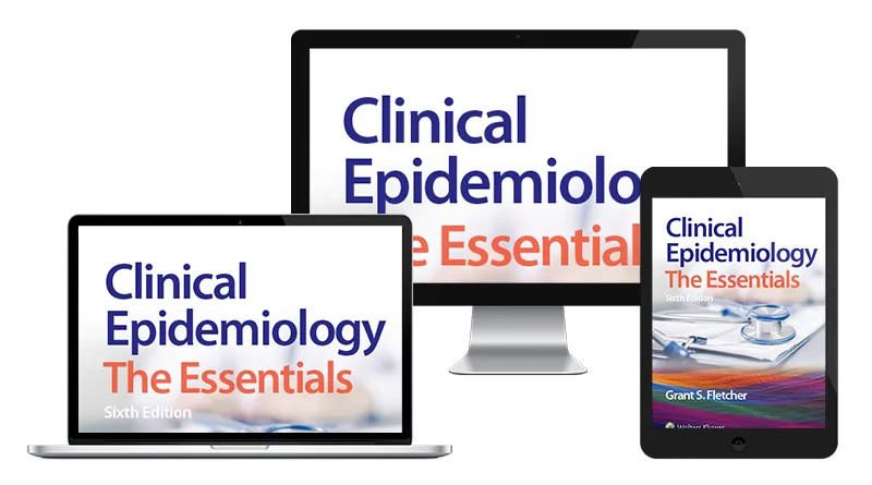 Clinical Epidemiology: The Essentials book cover on multiple device screens