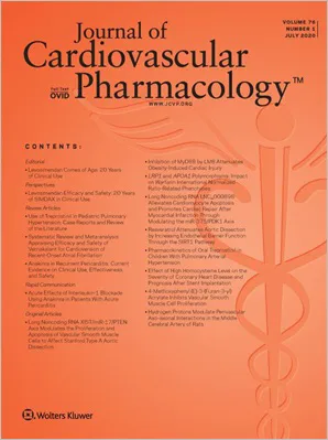 Journal of Cardiovascular Pharmacology cover