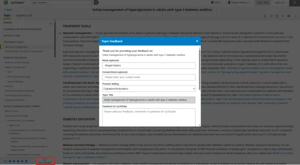 navigate topic feedback button