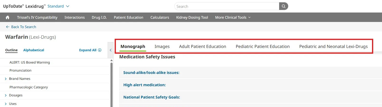 Accessing Images, Patient Education Leaflets