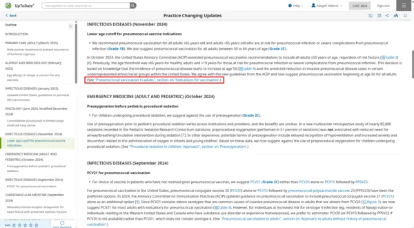 UpToDate practice changing updates COVID example