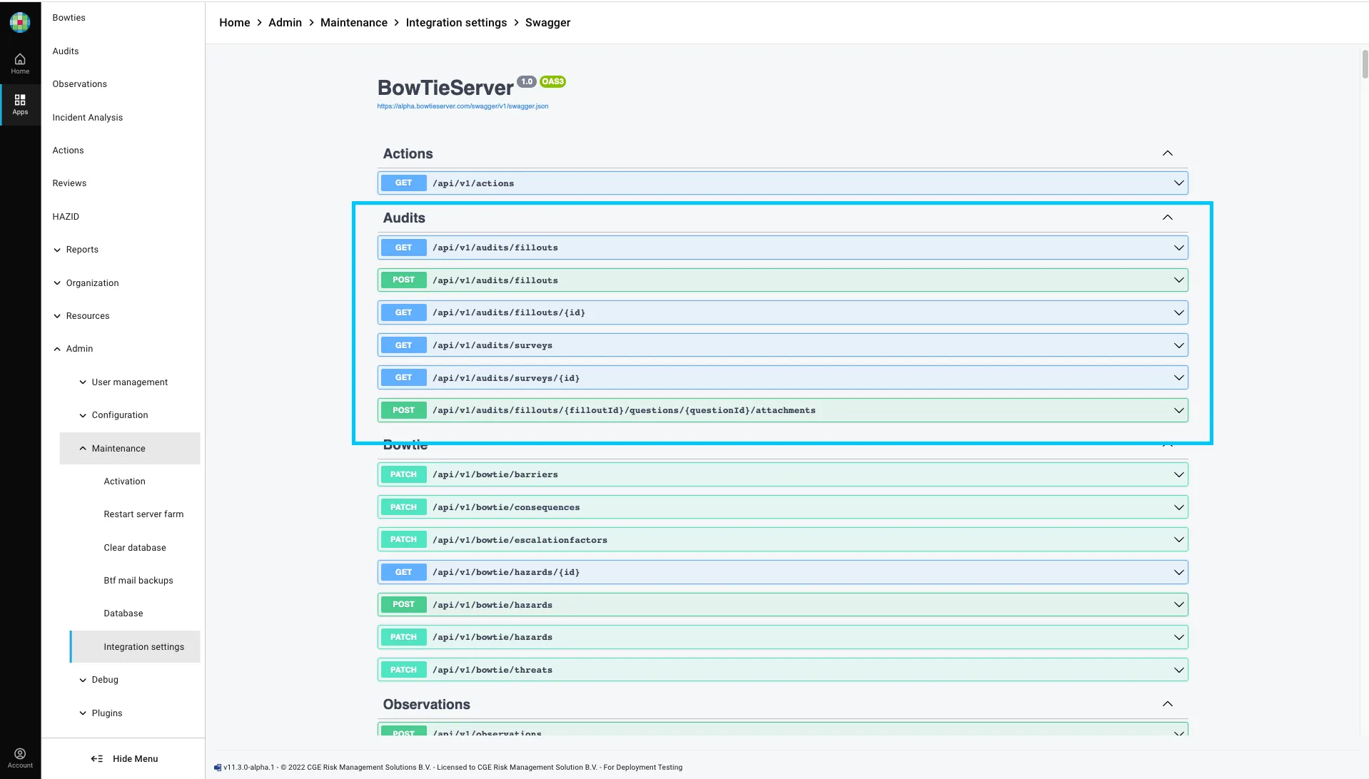 SP 11.3 - Audit API