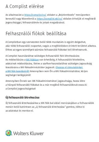 Complist ismertető - elérés
