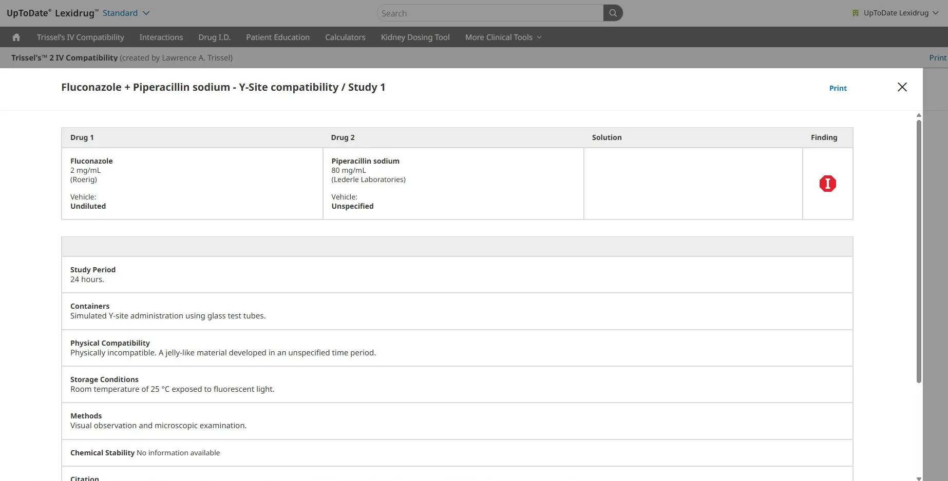 Lexicomp Trissel's IV Compatibility