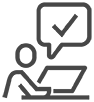 Person with desk laptop